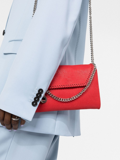 Shop Stella Mccartney Mini Falabella Crossbody Bag In Red