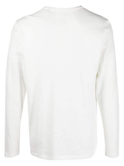Rag & Bone Men's White Knit Long Sleeve Cotton T-shirt Pullover In White