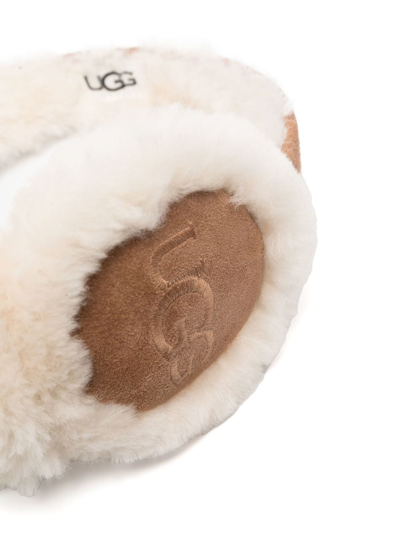 Ugg Logo-embroidered Shearling Ear Muffs In Ches Chestnut