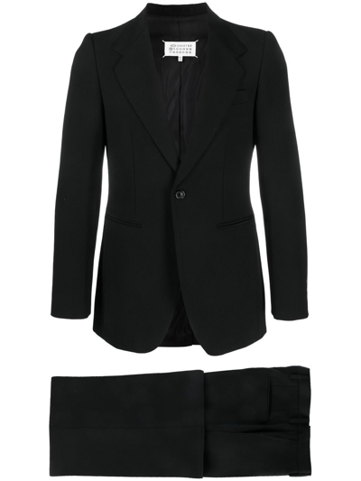 Shop Maison Margiela Single-breasted Wool Suit In Black