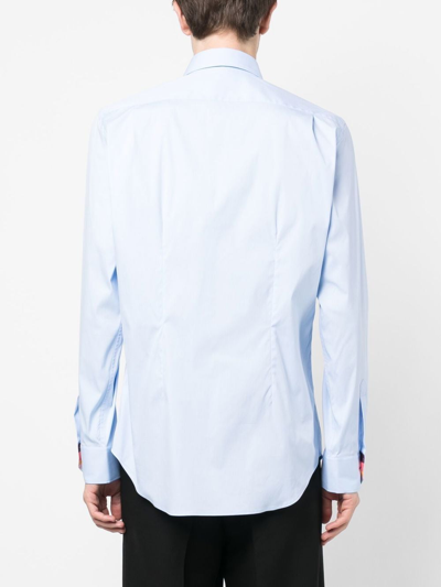 Shop Paul Smith Point-collar Long-sleeve Shirt In Blue
