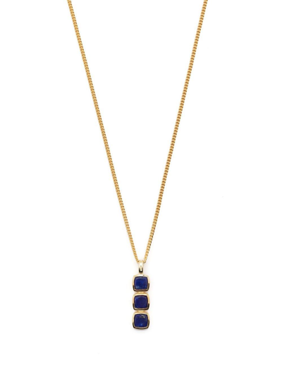 Shop Tom Wood Mini Cushion Lapis Lazuli Pendant Necklace In Gold
