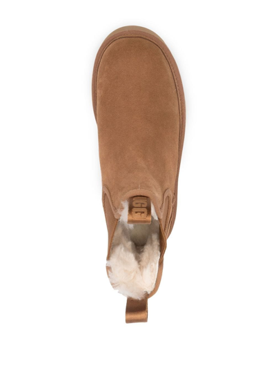 Shop Ugg Logo-print Platform Ankle Boots In Brown