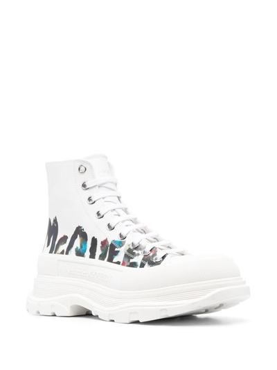 Shop Alexander Mcqueen Tread Slick High-top Sneakers In White