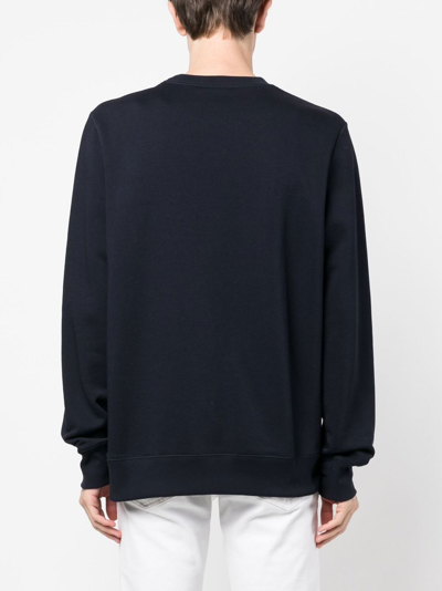 Shop Paul Smith Zebra-patch Organic Cotton Sweatshirt In Blue