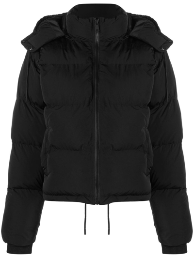 Shop Good American Black Iridescent Puffer Jacket