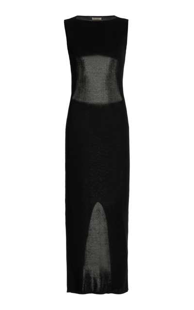 Shop St Agni Women's Cutout Knit Midi Dress In Black
