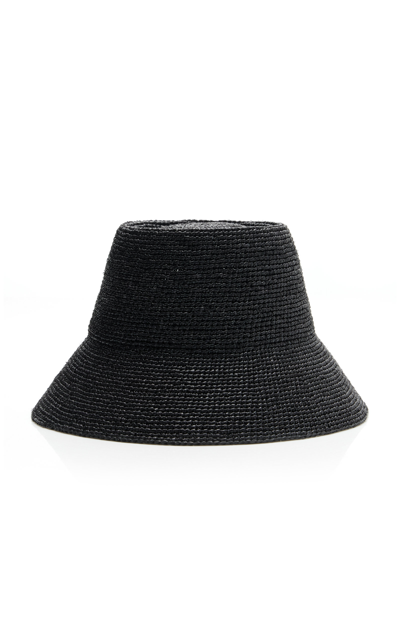 Shop Janessa Leone Women's Felix Raffia Bucket Hat In Black