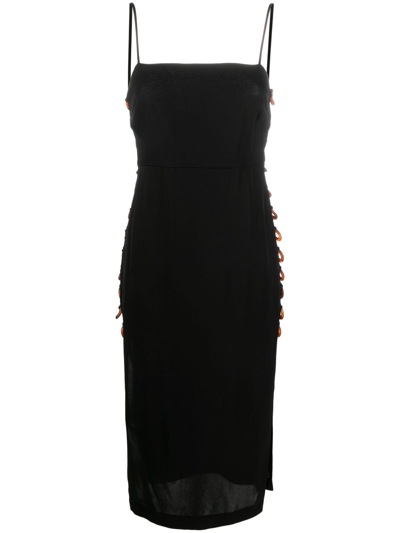 Shop St Agni Black Chain-link Detailed Midi Dress