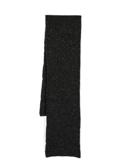 Shop Johnstons Of Elgin Ribbed-knit Cashmere Scarf In Grey