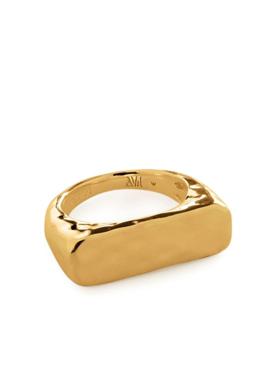 Shop Monica Vinader Havana 18kt Gold-vermeil Signet Ring