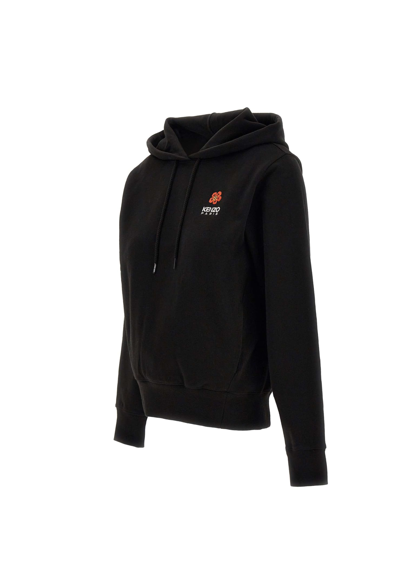 Shop Kenzo Paris Crest Logo Classic Hoodie Cotton Sweatshirt In Black