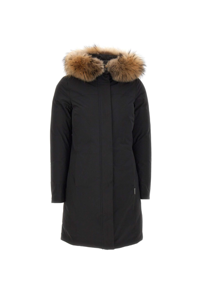 duizend Zending weduwnaar Woolrich Luxury Boulder Coat Hooded Jacket Black Woman | ModeSens