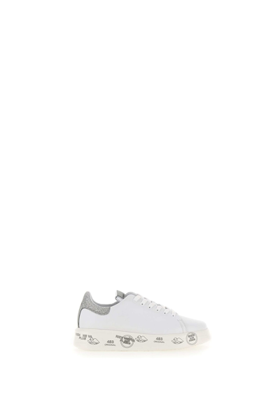 Shop Premiata Belle 4903 Sneakers Leather In White/silver