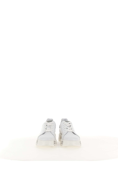 Shop Premiata Belle 4903 Sneakers Leather In White/silver