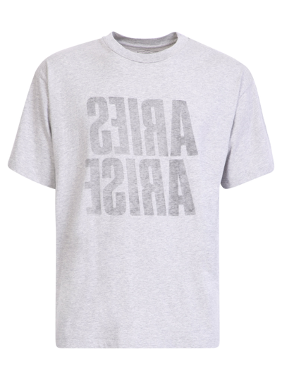 Shop Aries Graphic Print T-shirt In Grey