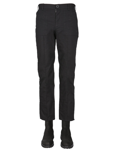 Shop Arkair Pants With Logo Button In Nero