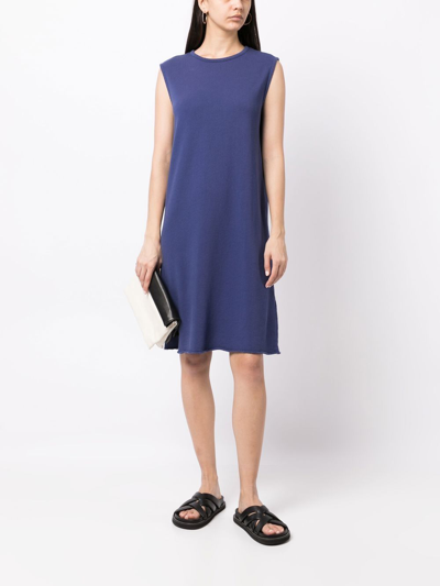 Shop Eileen Fisher Sleeveless Shift Midi Dress In Blue