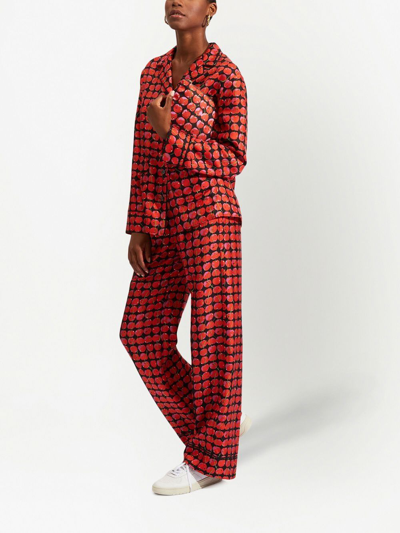 La Doublej Silk Pajama In Red