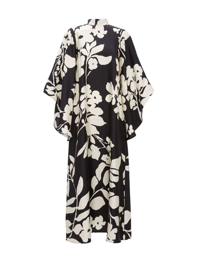 Shop La Doublej Magnifico Floral-print Silk Maxi Dress In Black