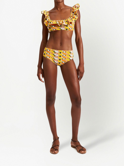 La Doublej Boy Graphic-print Bikini Briefs In Yellow