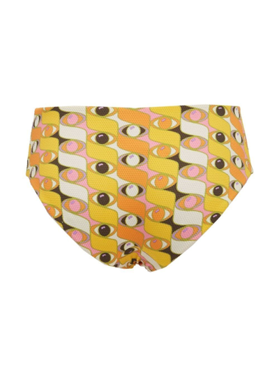 La Doublej Boy Graphic-print Bikini Briefs In Yellow