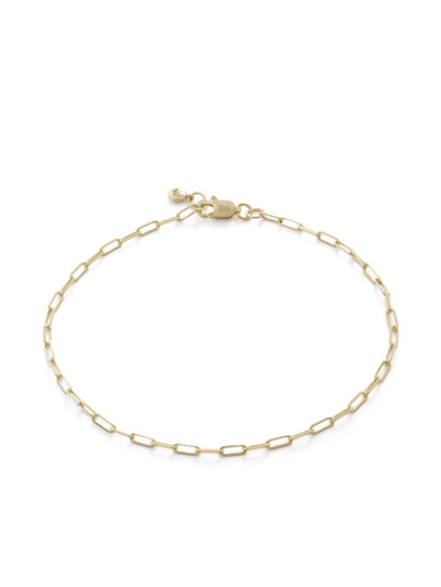 Shop Monica Vinader 14kt Yellow Gold Paperclip-chain Bracelet