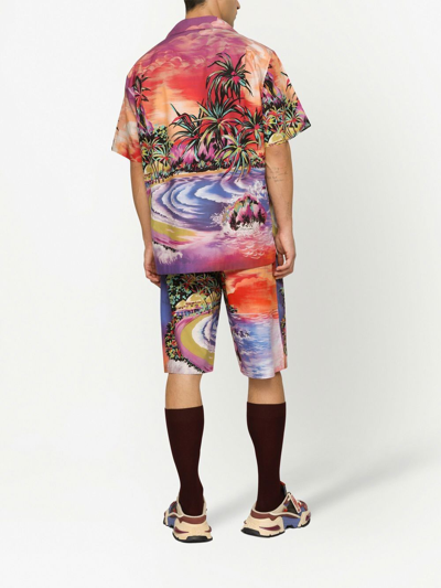 Shop Dolce & Gabbana Graphic-print Short-sleeve Shirt In Orange