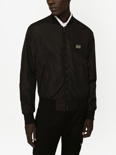 Dolce & Gabbana Dg Essential Puffer Jackets Black In Black