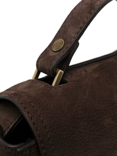 Orciani Logo-detail Suede Tote Bag In Brown