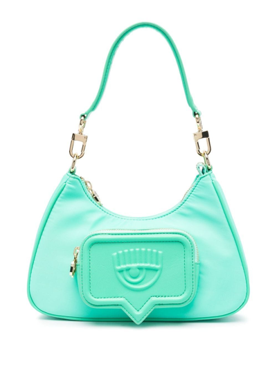 Shop Chiara Ferragni Vicky Eyelike Shoulder Bag In Green