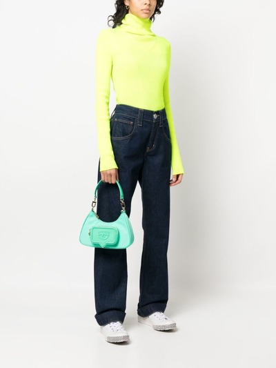 Shop Chiara Ferragni Vicky Eyelike Shoulder Bag In Green