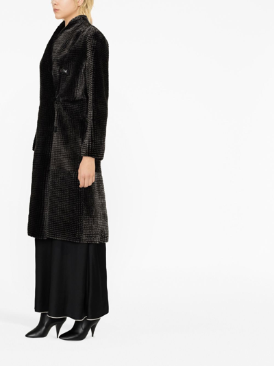 Shop Emporio Armani Reversible Double-breasted Coat In Black