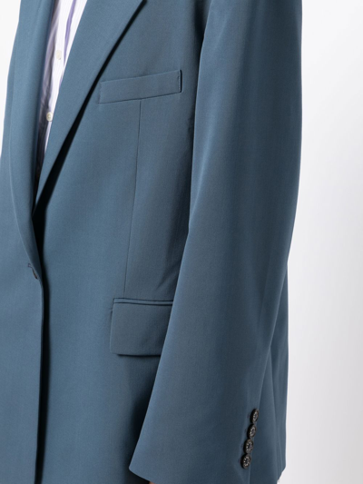 Low Classic Single-breasted Oversize-frame Blazer In Blue