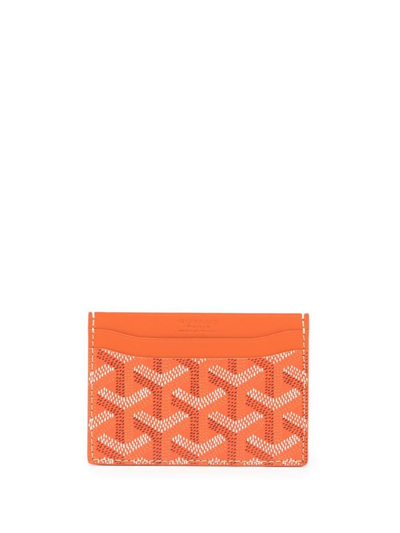 Pre-owned Goyard  Saint Sulpice Cardholder In Orange