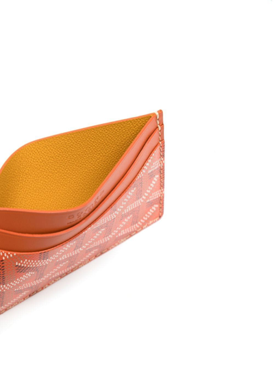 Pre-owned Goyard  Saint Sulpice Cardholder In Orange