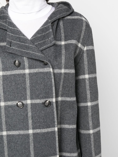 Shop Emporio Armani Reversible Double-breasted Wool Coat In Grey