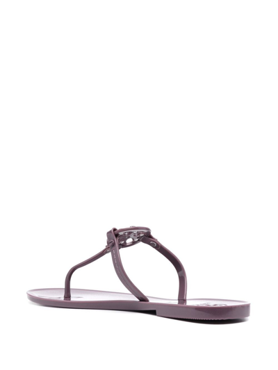 Shop Tory Burch Mini Miller Flat Thong Sandals In Purple