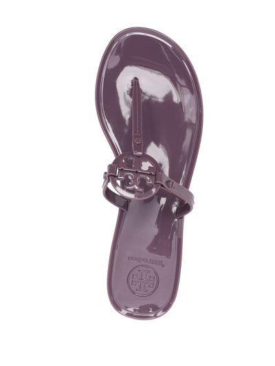 Shop Tory Burch Mini Miller Flat Thong Sandals In Purple