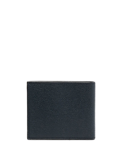 Shop Valextra Bi-fold Leather Wallet In Blue