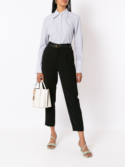 Tory Burch Perry Small Leather Tote In White
