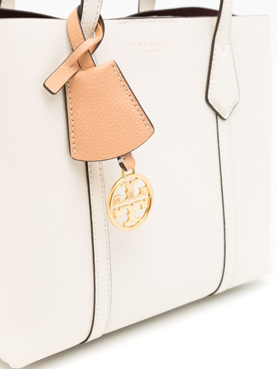 Shop Tory Burch Perry Small Leather Tote In White