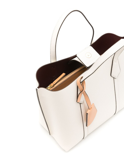 Tory Burch Perry Small Leather Tote In White