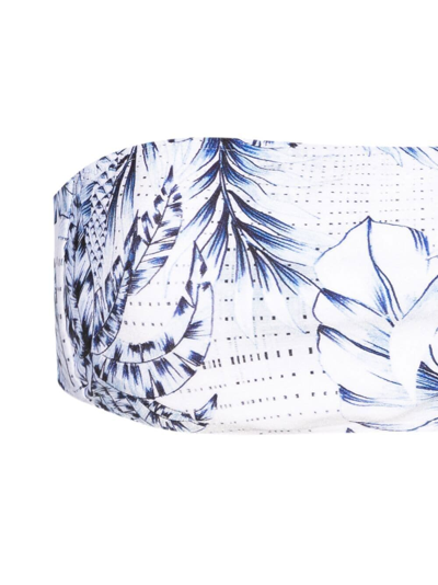 Lygia & Nanny Palm-tree Print Bikini Top In Blue