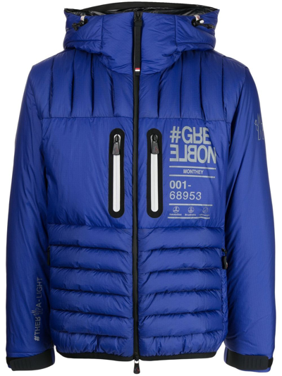 Shop Moncler Monthey Padded Down Jacket In Blue