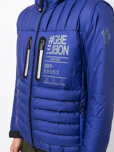 Shop Moncler Monthey Padded Down Jacket In Blue