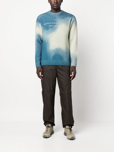 A-cold-wall* Gradient-knit Crew-neck Jumper In Grey