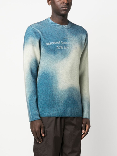 A-cold-wall* Gradient-knit Crew-neck Jumper In Grey