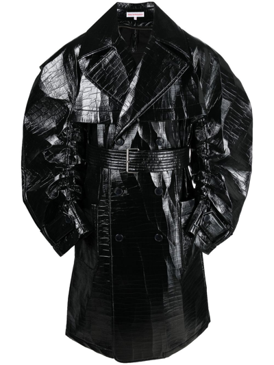 Shop Walter Van Beirendonck Oversized-cut Belted-waist Coat In Black