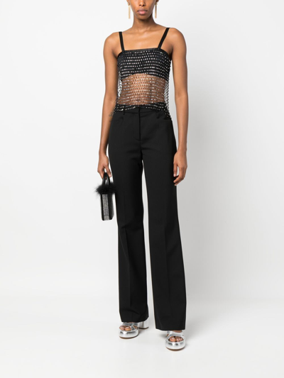 Rotate Birger Christensen Rotate Dita Crystal Top In Black